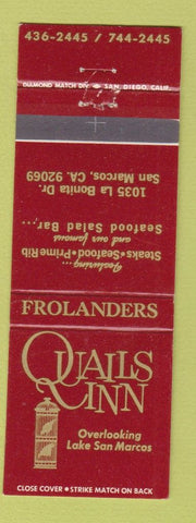 Matchbook Cover - Quails Inn San Marcos CA