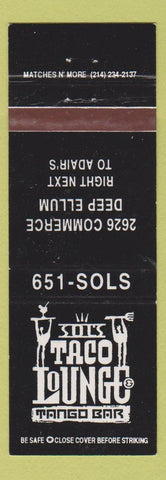 Matchbook Cover - Sol's Taco Lounge Tango Bar