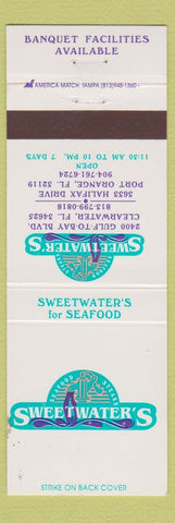 Matchbook Cover - Sweetwater's Seafood Port Orange Clearwater FL