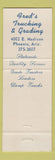Matchbook Cover - Fred's Trucking Grading Phoenix AZ