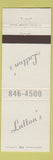 Matchbook Cover - Lutton's