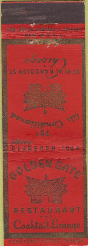 Matchbook Cover - Golden Gate Chinese Restaurant Chicago IL Gem
