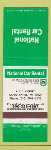 Matchbook Cover - National Car Rental Grand Rapids MI KCI Airport