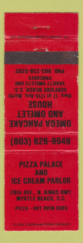 Matchbook Cover - Pizza Palace Ice Cream Myrtle Beach SC