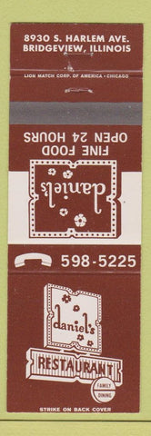 Matchbook Cover - Daniel's Restaurant Bridgeview IL