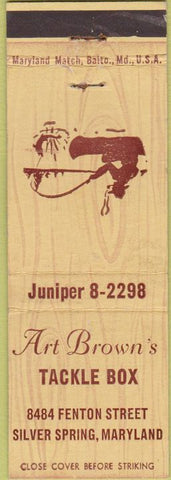 Matchbook Cover - Art Brown's Tackle Box Silver Spring MD fishing