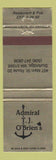 Matchbook Cover - Admiral TJ O'Brien's Sturbridge MA