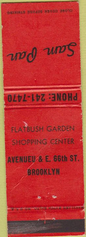 Matchbook Cover - Sam Pan Brooklyn NY CREASE