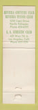 Matchbook Cover - Riviera Country Club Los Angeles CA WORN
