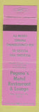 Matchbook Cover - Pagano's Motel Restaurant New Stanton PA