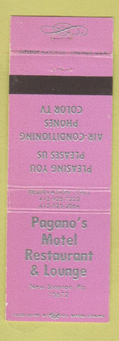 Matchbook Cover - Pagano's Motel Restaurant New Stanton PA