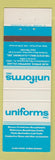 Matchbook Cover - Uniforms Inc Claymont DE Springfield