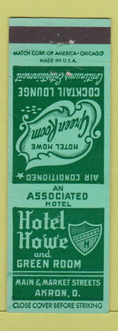 Matchbook Cover - Hotel Howe Akron OH
