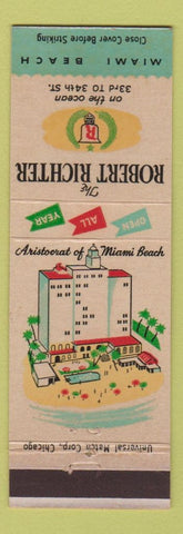 Matchbook Cover - Robert Richter Miami Beach FL