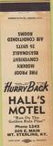 Matchbook Cover - Hall's Motel Mount Sterling KY white WEAR