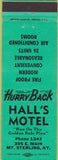 Matchbook Cover - Hall's Motel Mount Sterling KY green