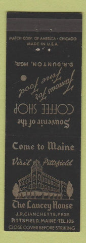 Matchbook Cover - Lancey House Pittsfield ME low phone #