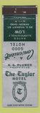 Matchbook Cover - The Taylor Hotel Akron OH