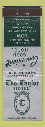 Matchbook Cover - The Taylor Hotel Akron OH