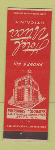 Matchbook Cover - Hotel Utica NY