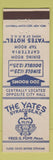 Matchbook Cover - The Yates Hotel Syracuse NY