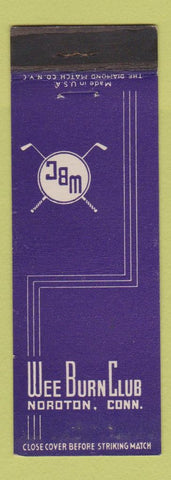 Matchbook Cover - Wee Burn Club Noroton CT golf