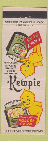 Matchbook Cover - Kewpie Canned Corn Sussex WI