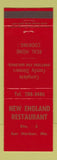 Matchbook Cover - New England Restaurant Bar Harbor ME