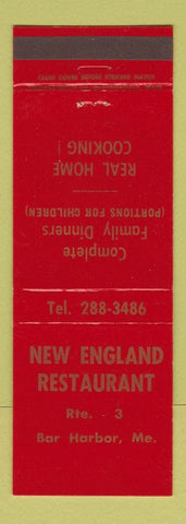 Matchbook Cover - New England Restaurant Bar Harbor ME