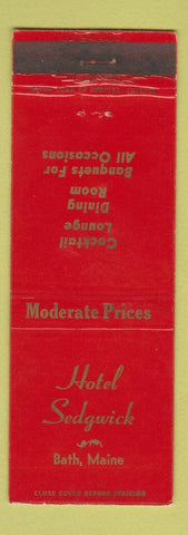 Matchbook Cover - Hotel Sedgwick Bath ME