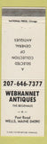 Matchbook Cover - Webhannet Antiques Wells ME