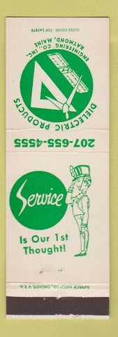 Matchbook Cover - Dielectric Products Raymond ME Engineering