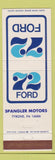 Matchbook Cover - 1972 Ford Spangler Motors Tyrone PA