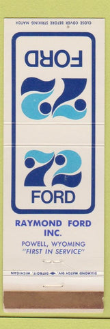 Matchbook Cover - 1972 Ford Raymond Powell WY WEAR