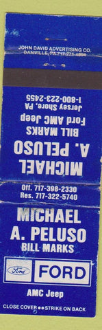 Matchbook Cover - Michael Peluso Ford Jersey Shore PA AMC JEEP WORN