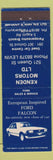 Matchbook Cover - Ford Falcon Kenden Motors New Zealand Levin Paraparaumu