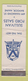 Matchbook Cover - Sullivan Ford Bangor ME WEAR