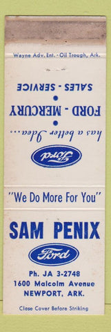 Matchbook Cover - Sam Penix Ford Newport AR Mercury WORN