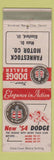 Matchbook Cover - 1954 Dodge Fahnestock Motors Glasford IL WEAR