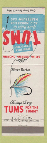 Matchbook Cover - Tums Antacid Fishing Fly Silver Doctor