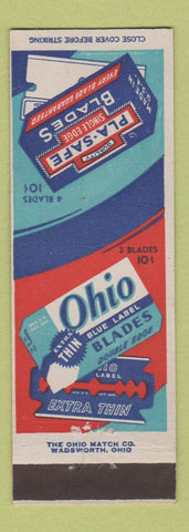 Matchbook Cover - Ohio Blue Label Razor Blades