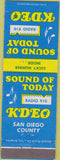 Matchbook Cover - KDEO Radio San Diego CA