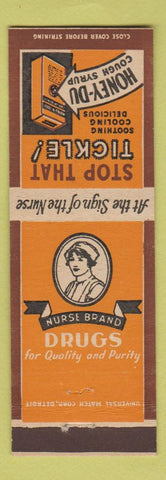 Matchbook Cover - Honey Du Cough Syrup girlie