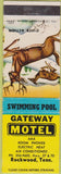 Matchbook Cover - Gateway Motel Rockwood TN Elk