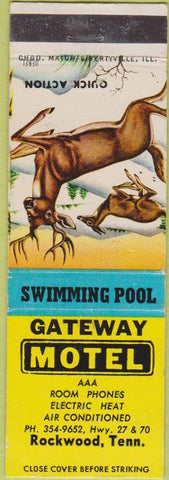 Matchbook Cover - Gateway Motel Rockwood TN Elk