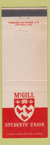 Matchbook Cover - McGill Students Union
