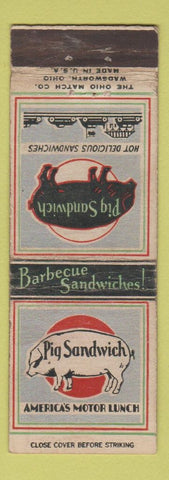 Matchbook Cover - Pig Sandwich BBQ WEAR