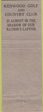 Matchbook Cover - Kenwood Golf Country Club