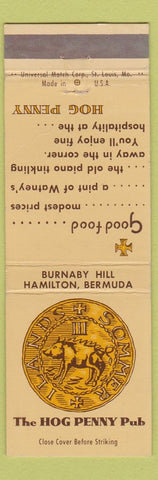 Matchbook Cover - Hog Penny Pub Hamilton Bermuda