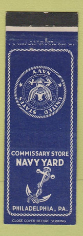 Matchbook Cover - Commissary Store Navy Yard Philadelphia PA